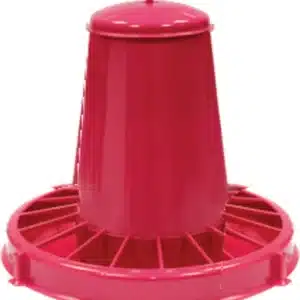 Tolva para Gallinas con tapa 15 kilos fucsia