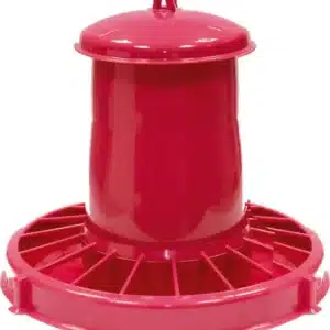 Tolva para Gallinas con tapa 7 kilos fucsia